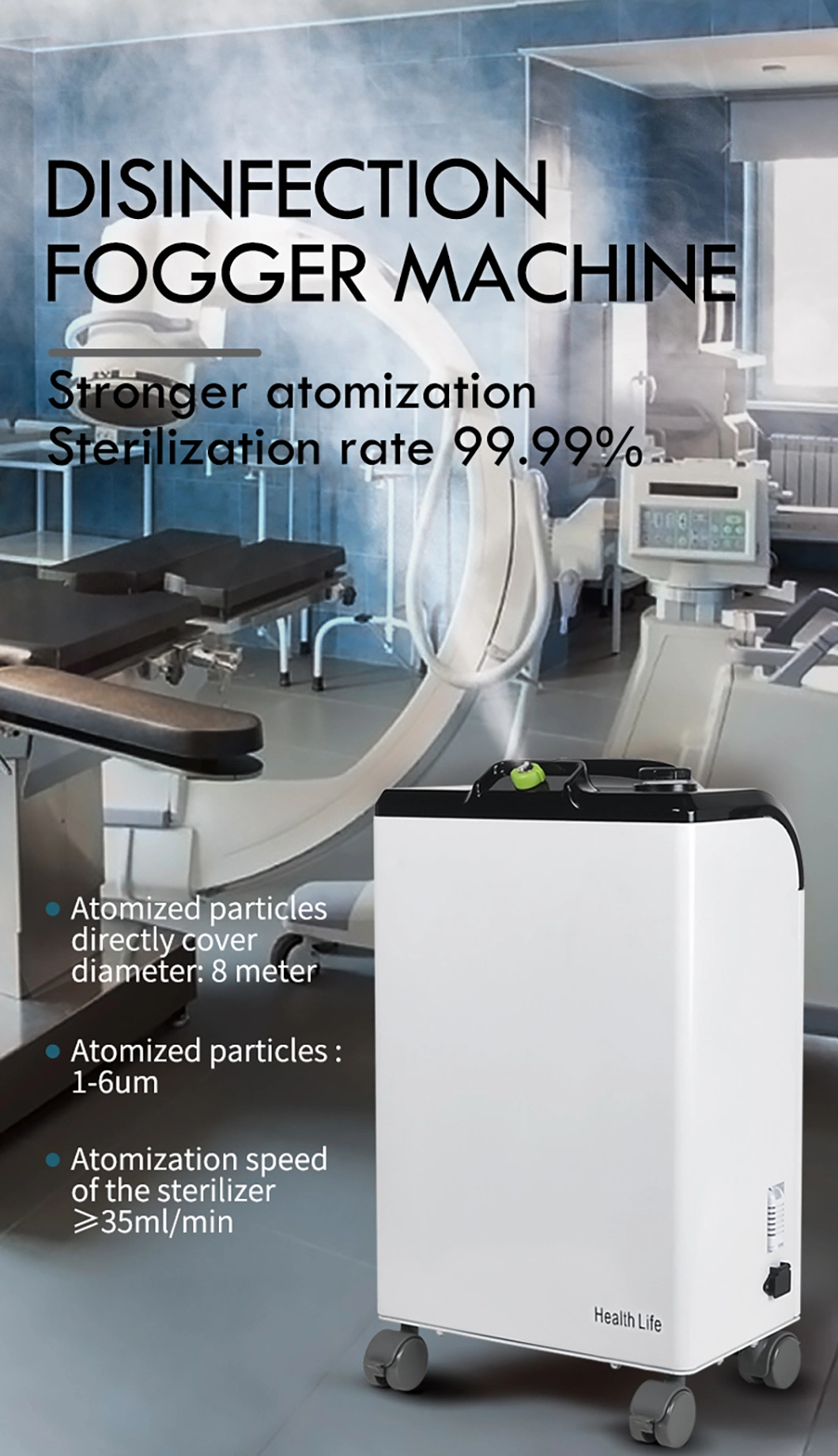 Electric Sprayer Disinfection Machine Medical-Grade Air Sterilizer Movable Air Purifier Plasma Air Sterilizer for Large Area